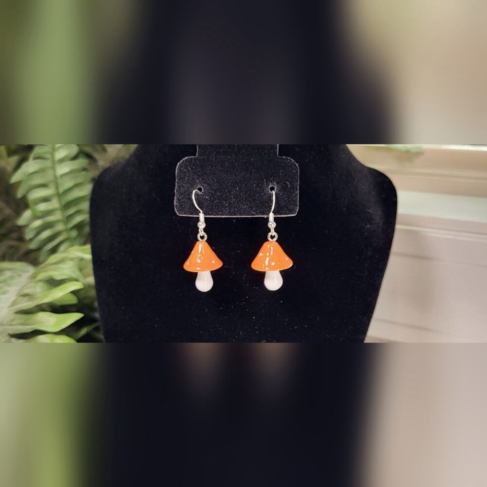 Fun Mushroom Dangle Earrings – Handmade Boho Statement - Picture 4 of 5